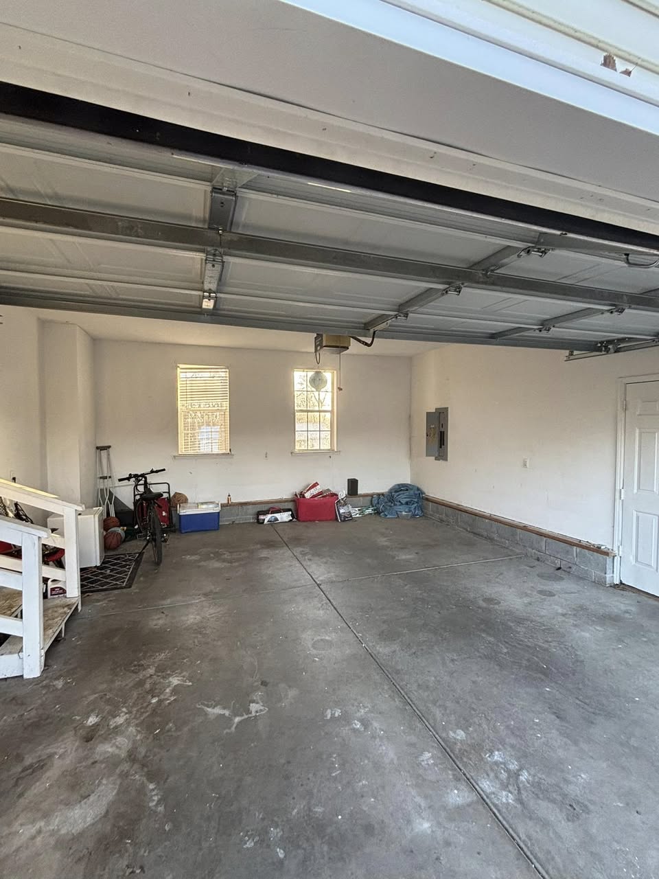 Clean open garage after cleanout