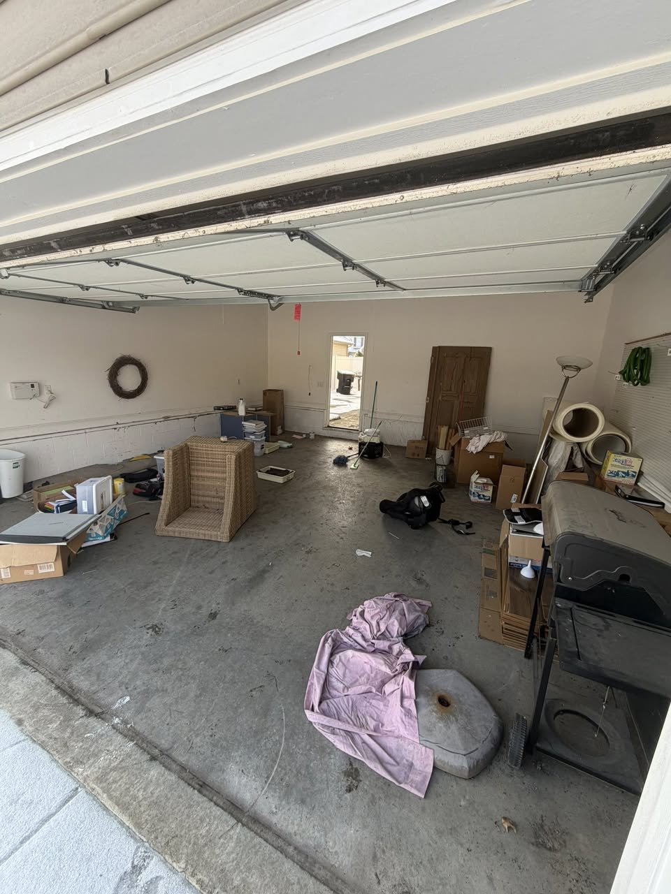 Clean patio area after debris removal