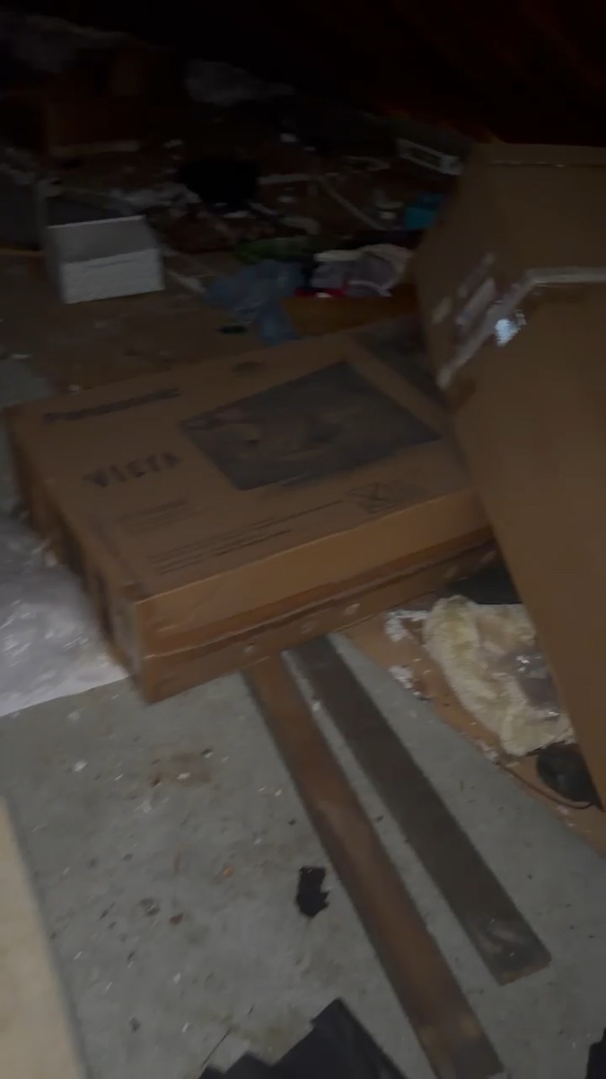 Attic before estate cleanout in Middle Tennessee